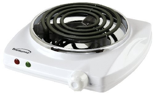 Brentwood TS-322 1000W Single Electric Burner White