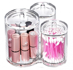 Bekith 3pc Acrylic Cotton Ball and Swab Holder