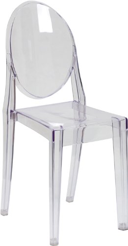 Flash Furniture Ghost Side Chair in Transparent Crystal