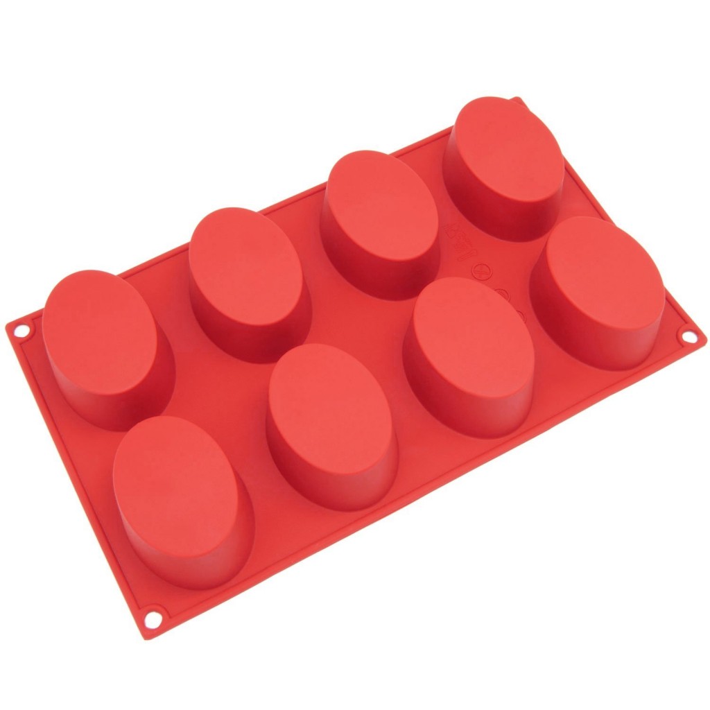 Freshware 8-Cavity Oval Cake Silicone Mold