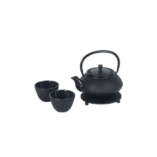 Japanese Cast Iron Pot tea set Black ARR