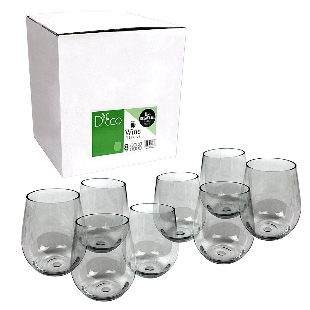 Shatterproof Stemless Wine Glasses