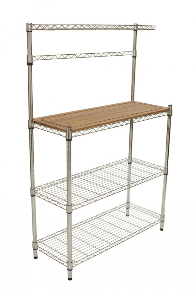 5 Best Bakers Rack with Wood Top - Organize your kitchen in a ...