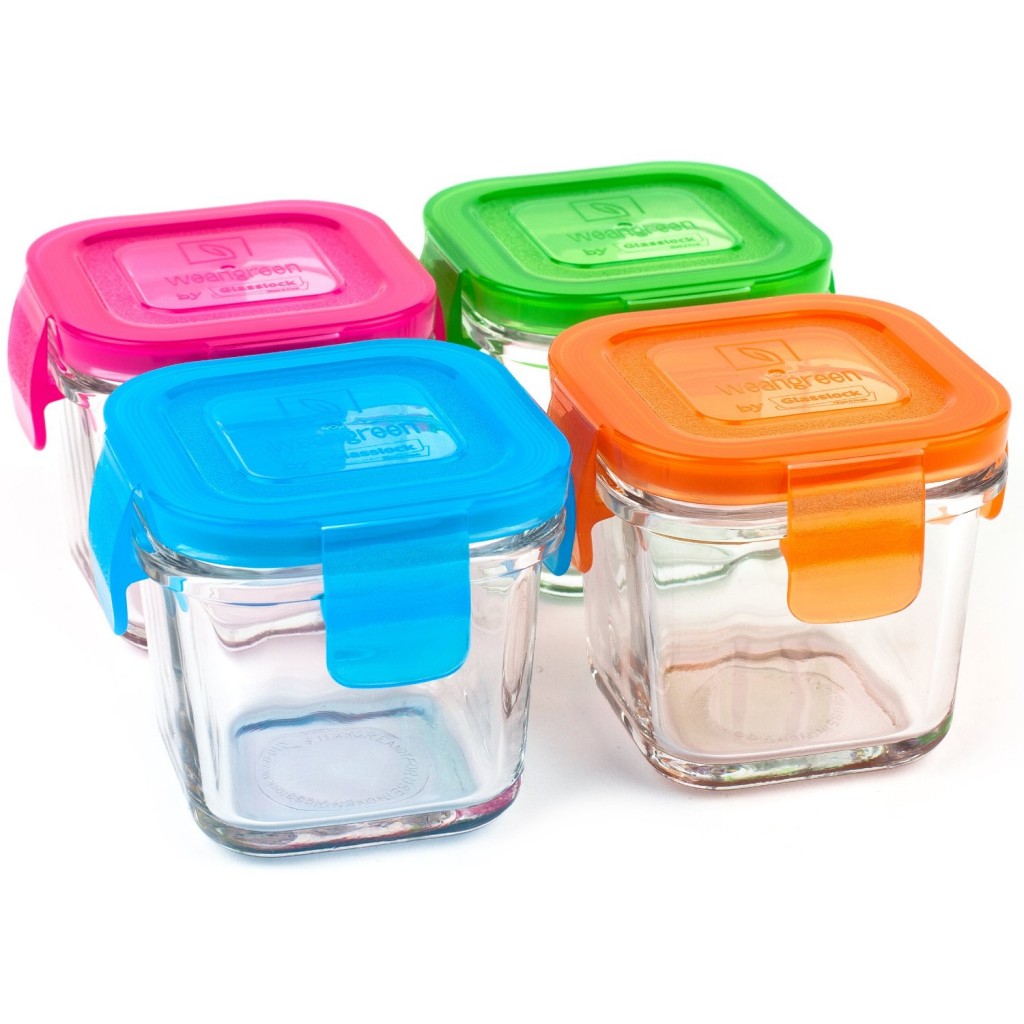 Wean Green 4-Pack Wean Cubes Glass Food Containers