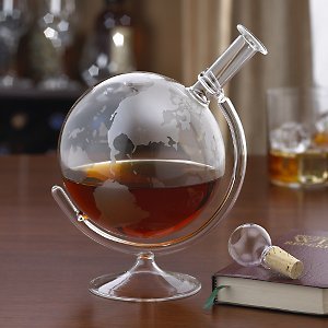 Wine Enthusiast Etched Globe Spirits Decanter