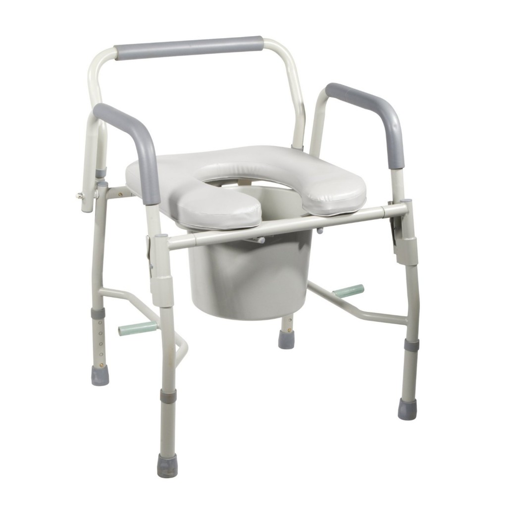 Drive Medical Steel Drop Arm Bedside Commode