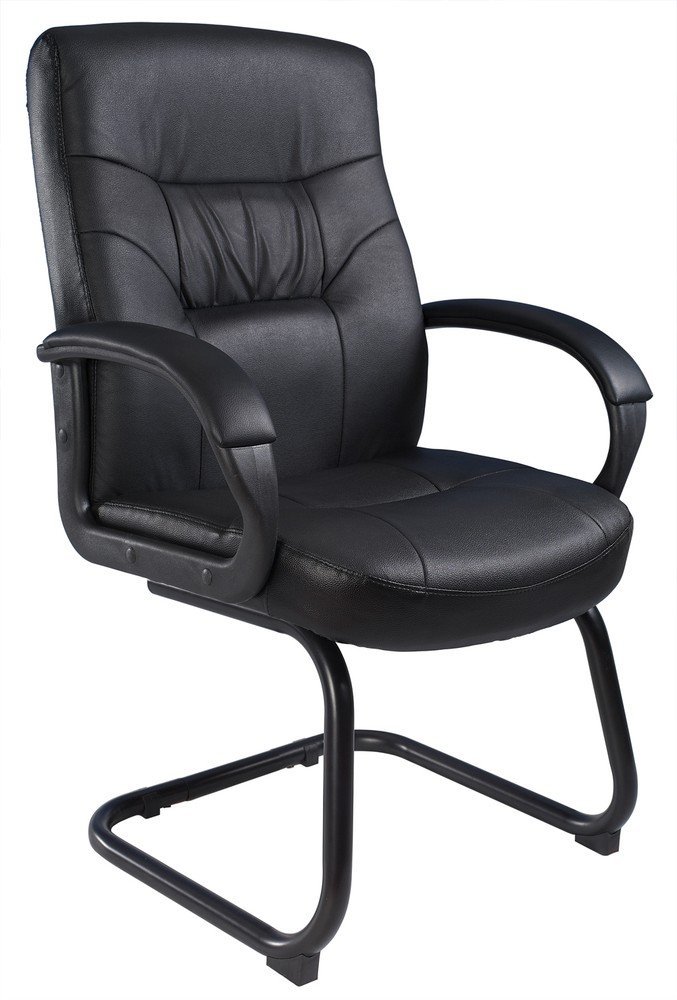 Boss Leatherplus Cantilever Sled Base Guest Chair