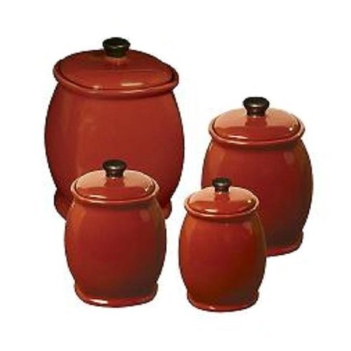 Hearthstone Chili Red 4-Piece Canister Set