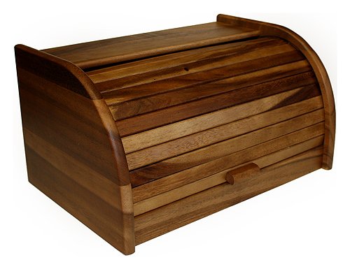 Mountain Woods Large Acacia Roll Top Bread Box