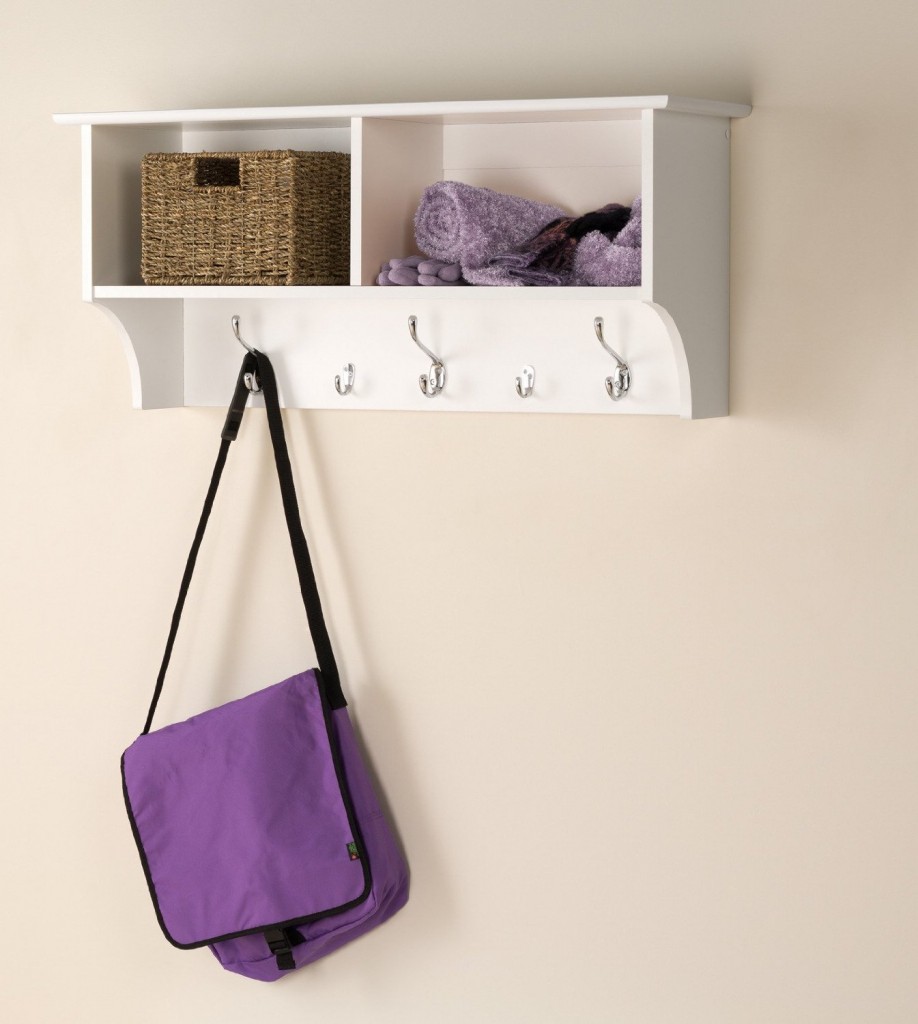 Prepac 36 Wide Hanging Entryway Shelf in White