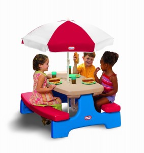 Picnic Table with Umbrella For Kids