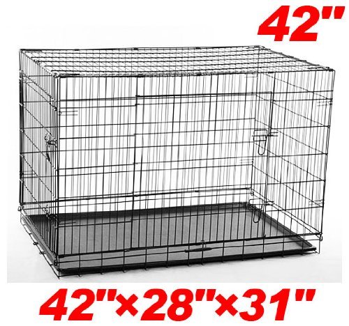 Pawhut 2-door Folding Wire Pet Dog Crate