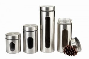 Stainless Steel Kitchen Canister Set - Convenient and handy unit for any kitchen