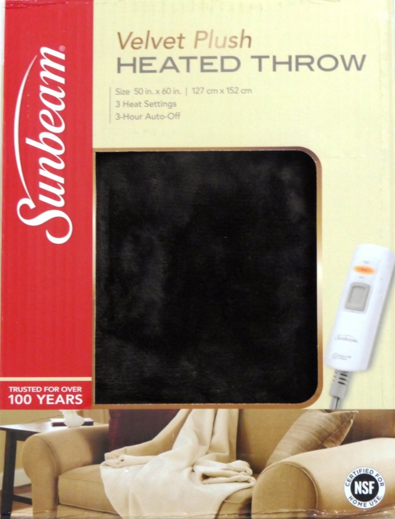 Sunbeam Luxurious Velvet Plush Heated Throw Blanket