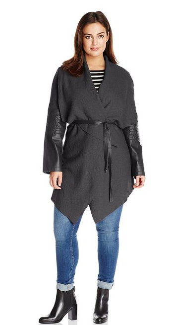 BB Dakota Women's Plus-Size Lenna Boiled Wool Wrap Jacket