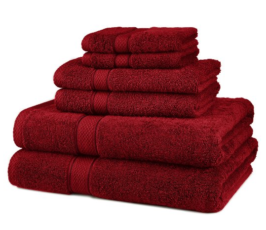Pinzon Egyptian Cotton 6-Piece Towel Set, Cranberry