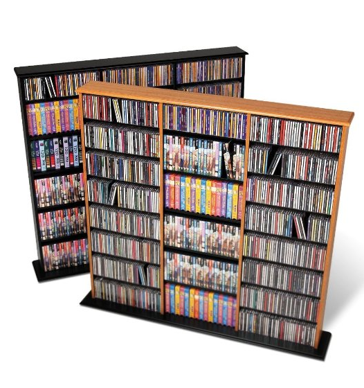 Prepac Black Triple-Width Wall Media Storage Rack