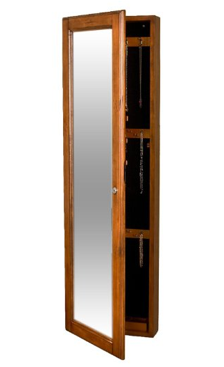 SEI Wall-Mount Jewelry Armoire with Mirror