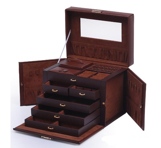 Shining Image Brown LEATHER JEWELRY BOX