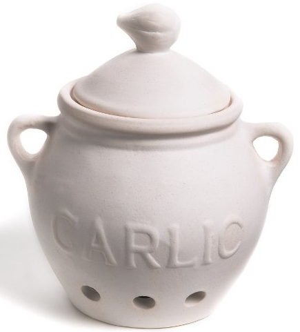 Fox Run Garlic Keeper White Stoneware