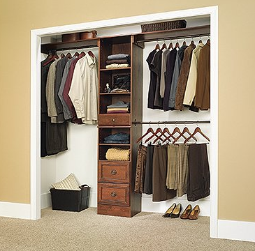 Lancaster Cherry Narrow Closet Organizer Coach Cherry Finish