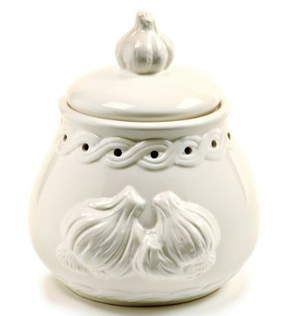 Norpro White Stoneware Garlic Keeper