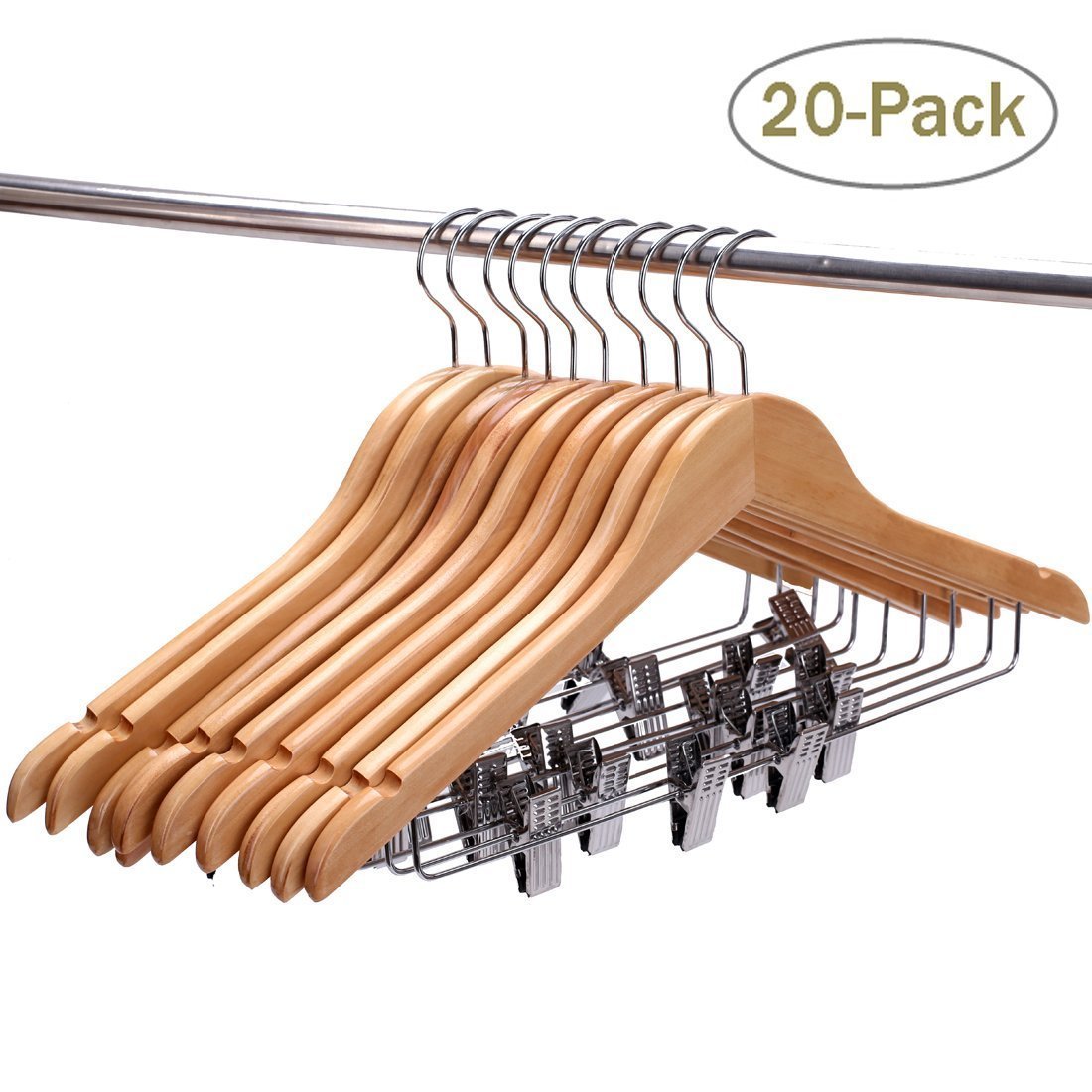 J.S. Hanger®Solid Gugertree Wooden Pant Hanger