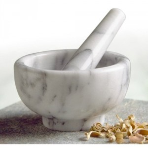 Marble Mortar And Pestle - Release the true aromatic flavors of fresh herbs and spices
