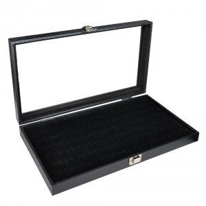 Glass Top Black Jewelry Display Case