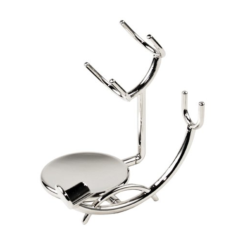 Chrome Razor and Shaving Brush Stand