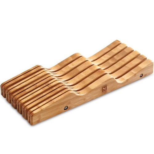 Cook N Home Bamboo Knife Storage In-Drawer Block