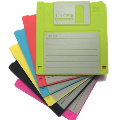 Set of 6 Blank Labled Retro Floppy Disk