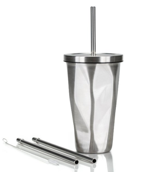 Stainless Steel Tumbler with Straw - Premium Travel Mug