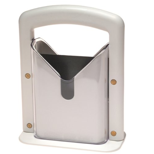 White Plastic and Stainless Steel Bagel Guillotine