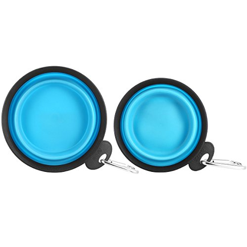 Set of 2 Portable Travel Dog Bowl