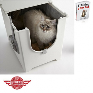 modern flip top corner enclosed cat litter box